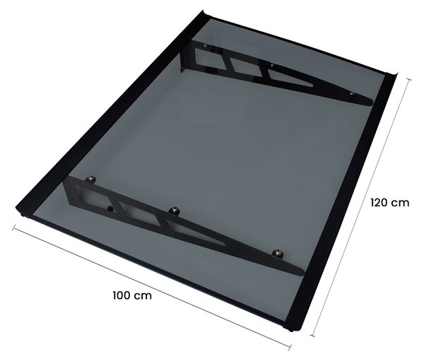 Copertină VIVIEN PRO 120x100 cm din aluminiu și plexiglas – Negru/Antracit