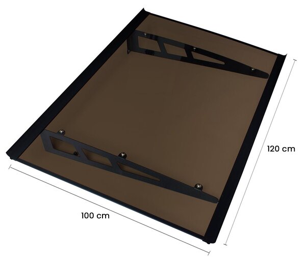 Copertină VIVIEN PRO 120x100 cm din aluminiu și plexiglas – Negru/Bronz