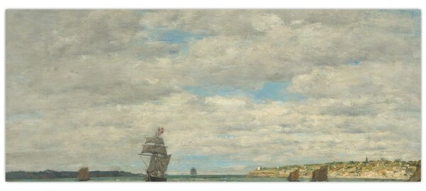 Tablou - Eugène Boudin, Coast of Brittany, reproducere (120x50 cm)