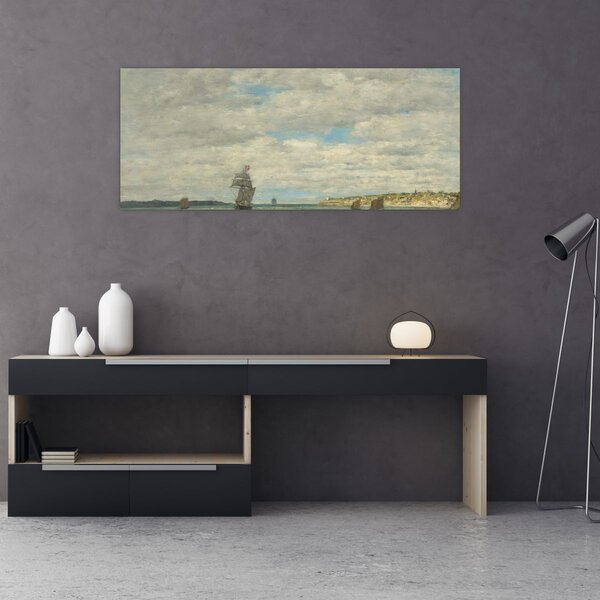 Tablou - Eugène Boudin, Coast of Brittany, reproducere (120x50 cm)