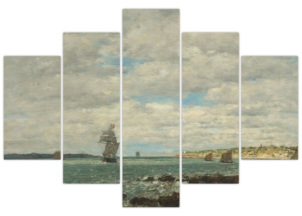 Tablou - Eugène Boudin, Coast of Brittany, reproducere (150x105 cm)