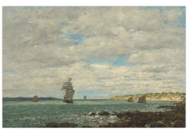 Tablou - Eugène Boudin, Coast of Brittany, reproducere (90x60 cm)