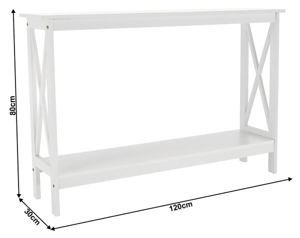 Consola APOLOS, alb, 120x30x80 cm