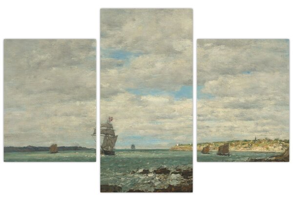 Tablou - Eugène Boudin, Coast of Brittany, reproducere (90x60 cm)