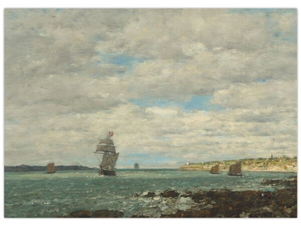 Tablou - Eugène Boudin, Coast of Brittany, reproducere (70x50 cm)