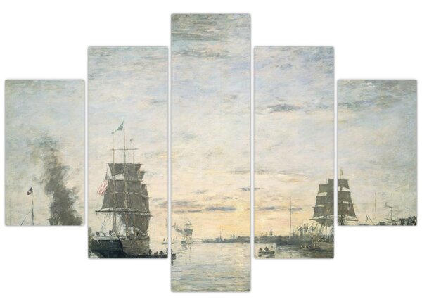 Tablou - Eugène Boudin, Entrance to the Harbor, Le Havre, reproducere (150x105 cm)