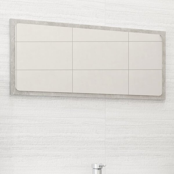 Oglindă de baie, gri beton, 80x1,5x37 cm, PAL