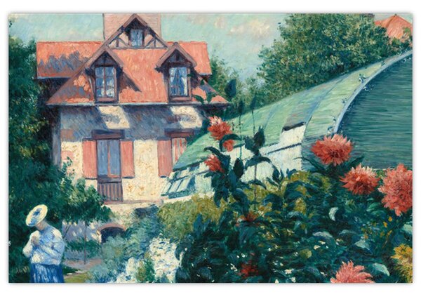 Tablou - Gustave Caillebotte, Dahlias, Garden at Petit Gennevilliers, reproducere (90x60 cm)