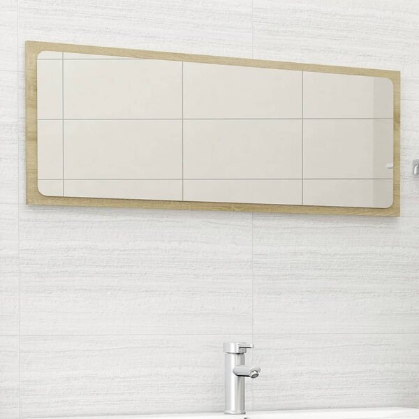 Oglindă de baie, stejar Sonoma, 100x1,5x37 cm, PAL