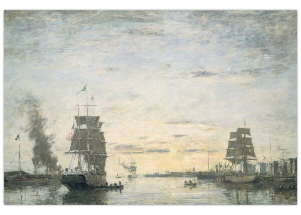 Tablou - Eugène Boudin, Entrance to the Harbor, Le Havre, reproducere (90x60 cm)