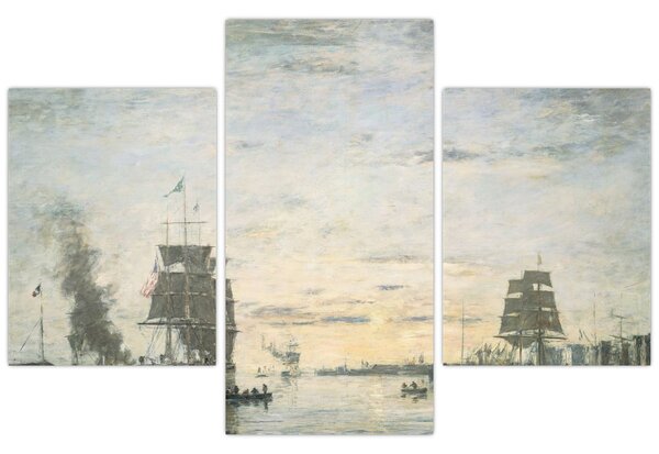 Tablou - Eugène Boudin, Entrance to the Harbor, Le Havre, reproducere (90x60 cm)