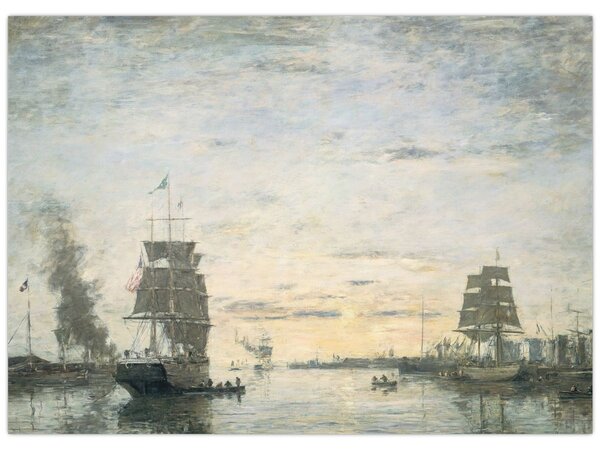 Tablou - Eugène Boudin, Entrance to the Harbor, Le Havre, reproducere (70x50 cm)