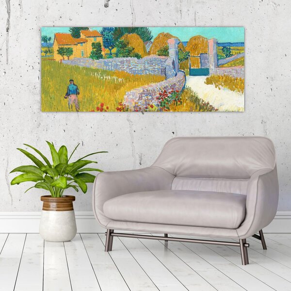 Tablou - Vincent van Gogh, Farmhouse in Provence, reproducere (120x50 cm)