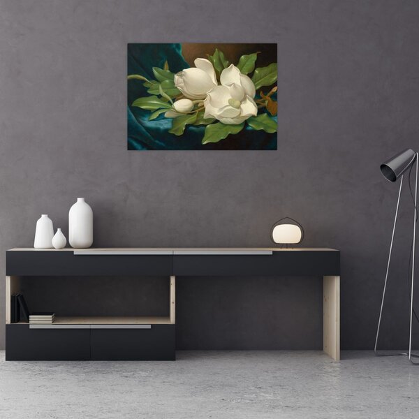 Tablou - Martin Johnson Heade, Giant Magnolias on a Blue Velvet Cloth, reproducere (70x50 cm)