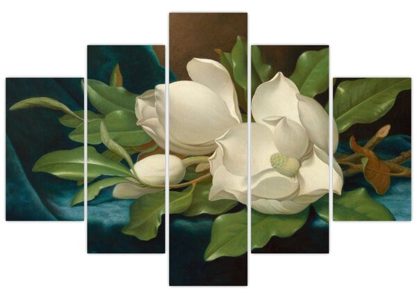 Tablou - Martin Johnson Heade, Giant Magnolias on a Blue Velvet Cloth, reproducere (150x105 cm)
