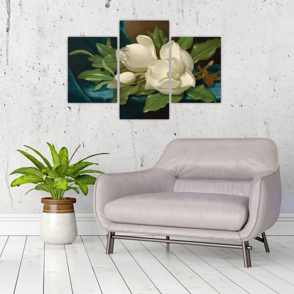 Tablou - Martin Johnson Heade, Giant Magnolias on a Blue Velvet Cloth, reproducere (90x60 cm)