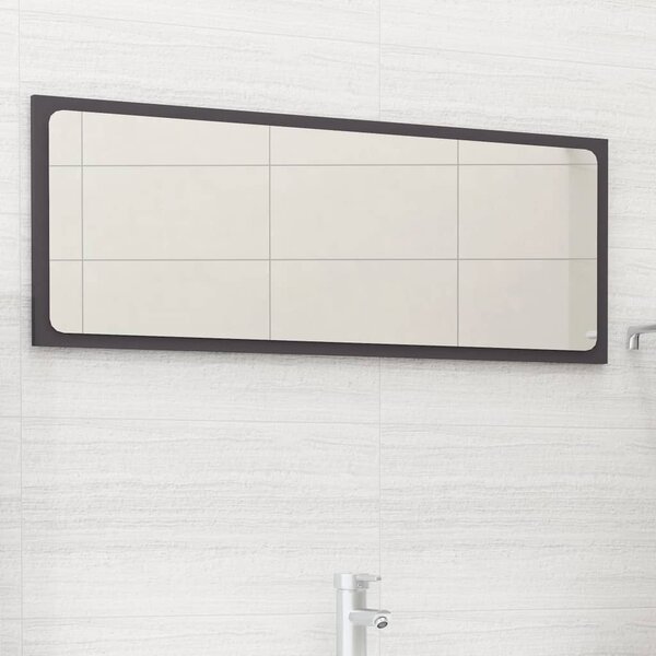 Oglindă de baie, gri, 90x1,5x37 cm, PAL