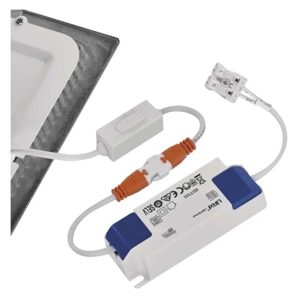 Corp de iluminat LED încastrat NEXXO, 7W, 230V, 3000/3500/4000K, argintiu, 12x12 cm