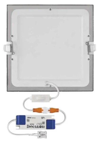 Plafonieră LED încastrată NEXXO LED/18W/230V 3000/3500/4000K, argintie, 22,5 x 22,5 cm