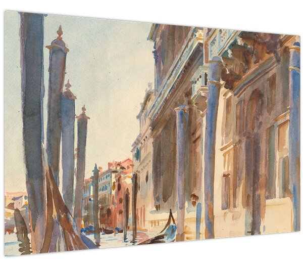 Tablou - John Singer Sargent, Gondola Moorings on the Grand Canal, reproducere (90x60 cm)