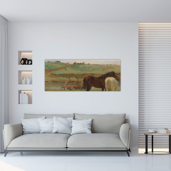 Tablou - Edgar Degas, Horses in a Meadow, reproducere (120x50 cm)