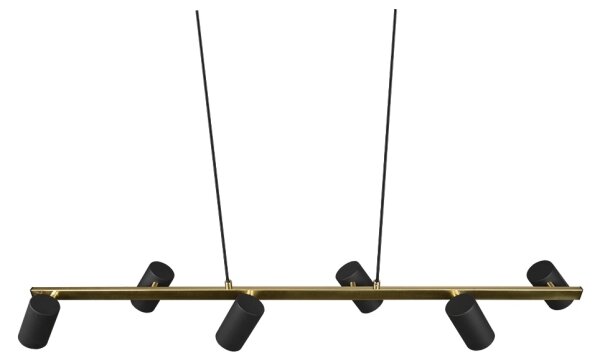 Trio - Lustră MARLEY pe cablu, 6x GU10/35W/230V, negru/auriu