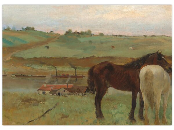 Tablou - Edgar Degas, Horses in a Meadow, reproducere (70x50 cm)