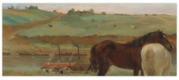 Tablou - Edgar Degas, Horses in a Meadow, reproducere (120x50 cm)