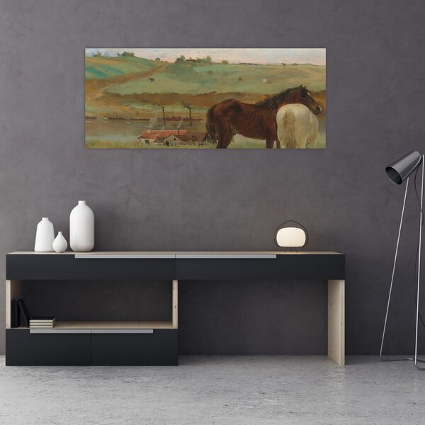 Tablou - Edgar Degas, Horses in a Meadow, reproducere (120x50 cm)