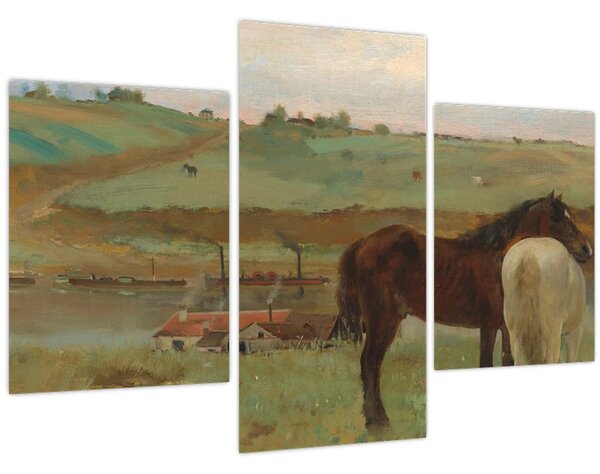 Tablou - Edgar Degas, Horses in a Meadow, reproducere (90x60 cm)