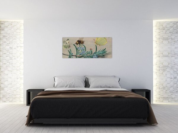 Tablou - Jan van Kessel the Elder, Insects and a Sprig of Rosemary, reproducere (120x50 cm)