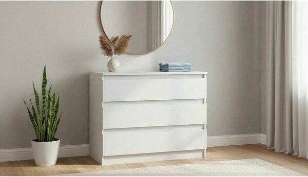Comoda HANY NEW 003, alb, PAL laminat, 90x49x74 cm