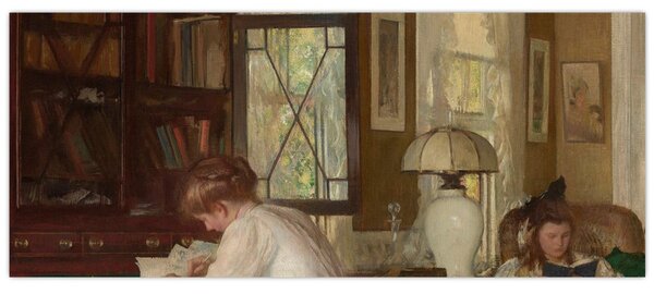 Tablou - Edmund Tarbell, Josephine and Mercie, reproducere (120x50 cm)