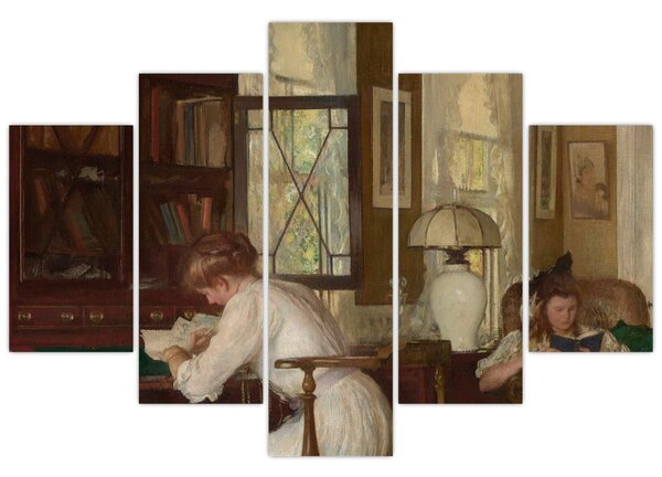 Tablou - Edmund Tarbell, Josephine and Mercie, reproducere (150x105 cm)