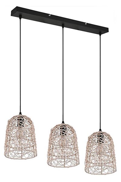 Reality - Lustră suspendată pe cablu LOVIS, 3xE27/40W/230V, negru