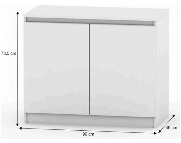 Comoda HANY NEW 008, alb, DTD laminat, 90x49x74 cm
