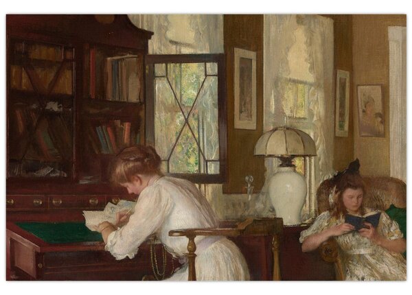 Tablou - Edmund Tarbell, Josephine and Mercie, reproducere (90x60 cm)