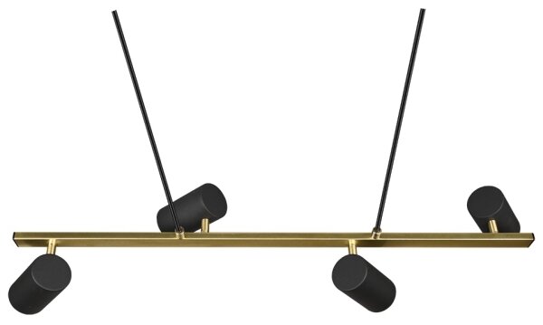 Lustră suspendată pe cablu MARLEY 4xGU10/35W/230V negru/auriu - Trio