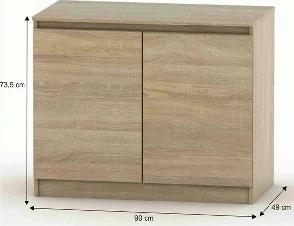 Comoda HANY NEW 008, stejar sonoma, DTD laminat, 90x49x74 cm