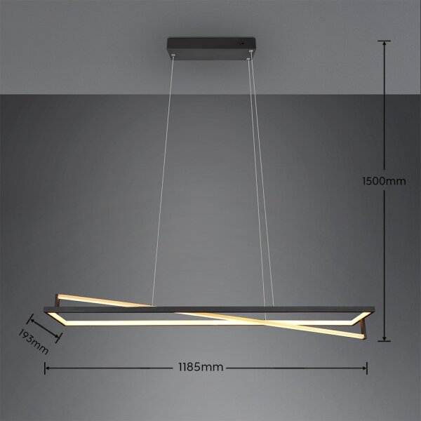Trio - Lustră LED reglabilă suspendată pe cablu EDGE LED/35W/230V 2300/3000/4000K, negru