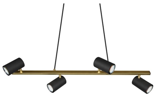 Lustră suspendată pe cablu MARLEY 4xGU10/35W/230V negru/auriu - Trio