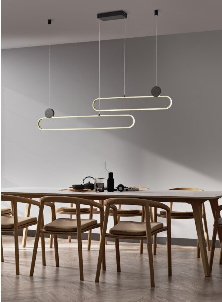 Trio - Lustru LED reglabil suspendat pe cablu GRANT LED/54W/230V 2300/3000/4000K negru/auriu