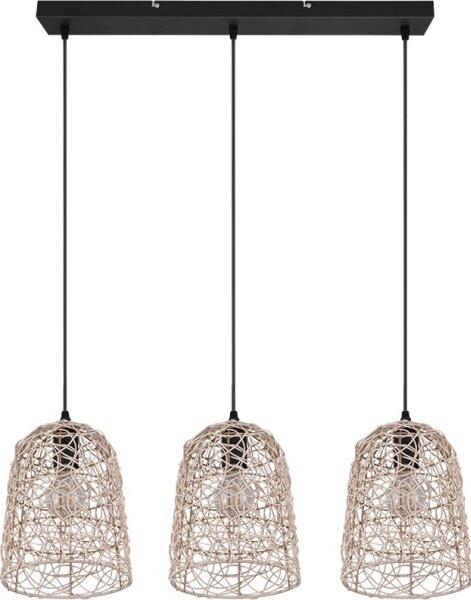Reality - Lustră suspendată pe cablu LOVIS, 3xE27/40W/230V, negru