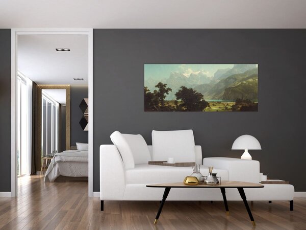 Tablou - Albert Bierstadt, Lake Lucerne, reproducere (120x50 cm)