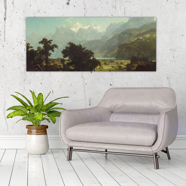 Tablou - Albert Bierstadt, Lake Lucerne, reproducere (120x50 cm)
