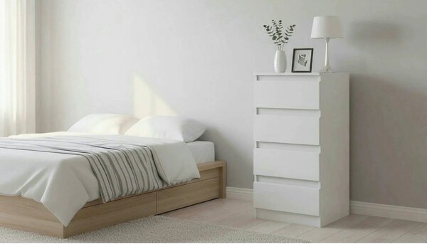 Comoda HANY NEW 009, alb, PAL laminat, 45x49x95 cm