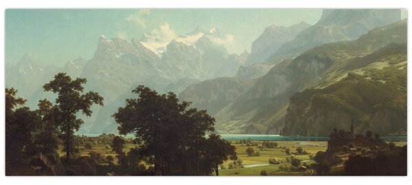 Tablou - Albert Bierstadt, Lake Lucerne, reproducere (120x50 cm)