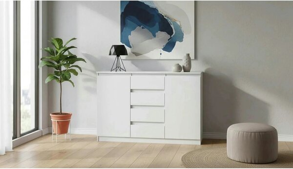 Comoda HANY NEW 010, alb, DTD laminat, 134x49x95 cm