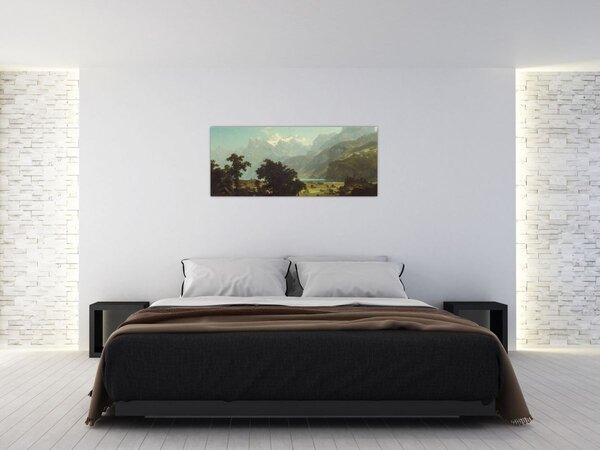 Tablou - Albert Bierstadt, Lake Lucerne, reproducere (120x50 cm)