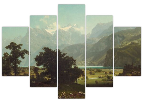 Tablou - Albert Bierstadt, Lake Lucerne, reproducere (150x105 cm)